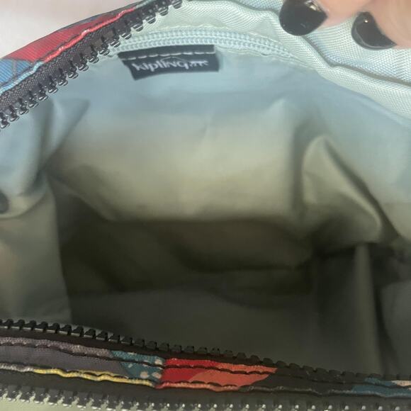 Kipling Crossbody Bag Multi Geometric Nylon Zip Pockets Monkey Keychain HB6141 - Picture 9 of 15